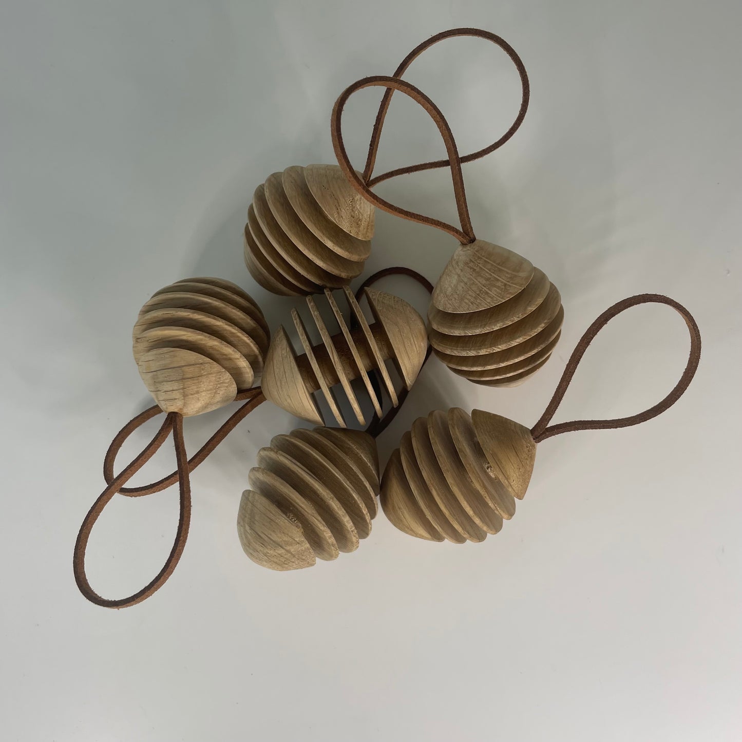 Wooden Baubles in Oak