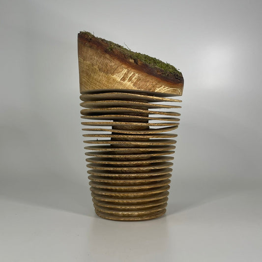 Wavy Live Edge Oak Vase