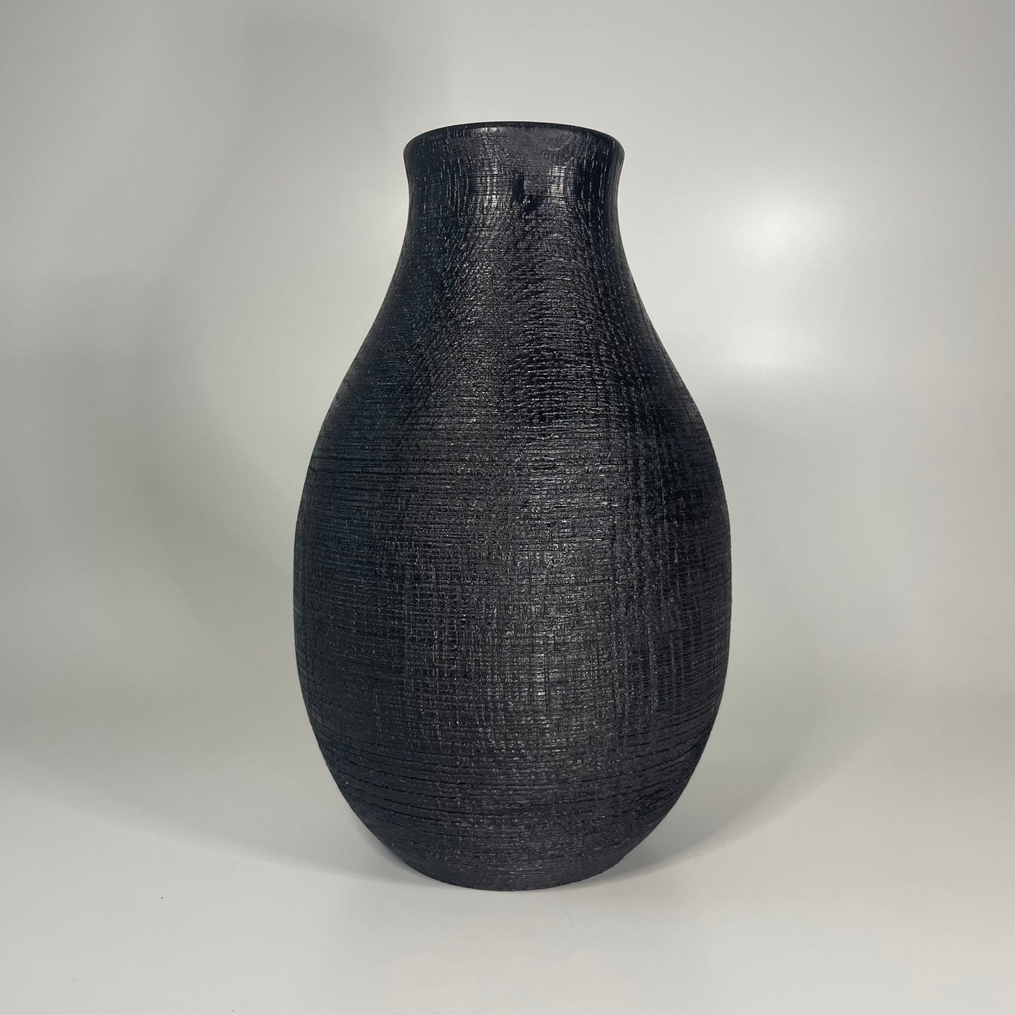 Textured, Ebonised Oak Vase