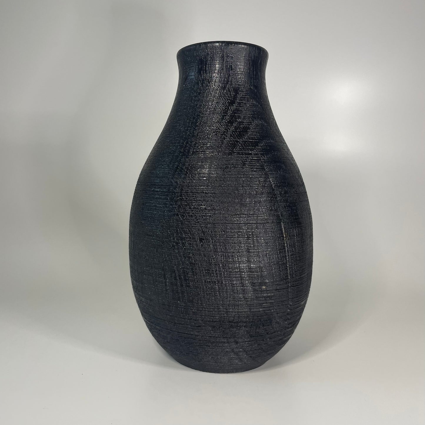 Textured, Ebonised Oak Vase
