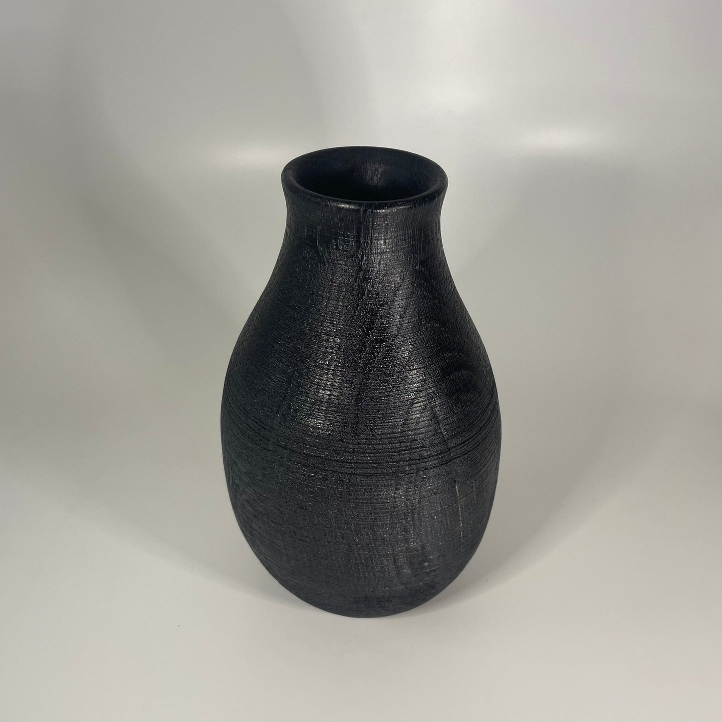 Textured, Ebonised Oak Vase